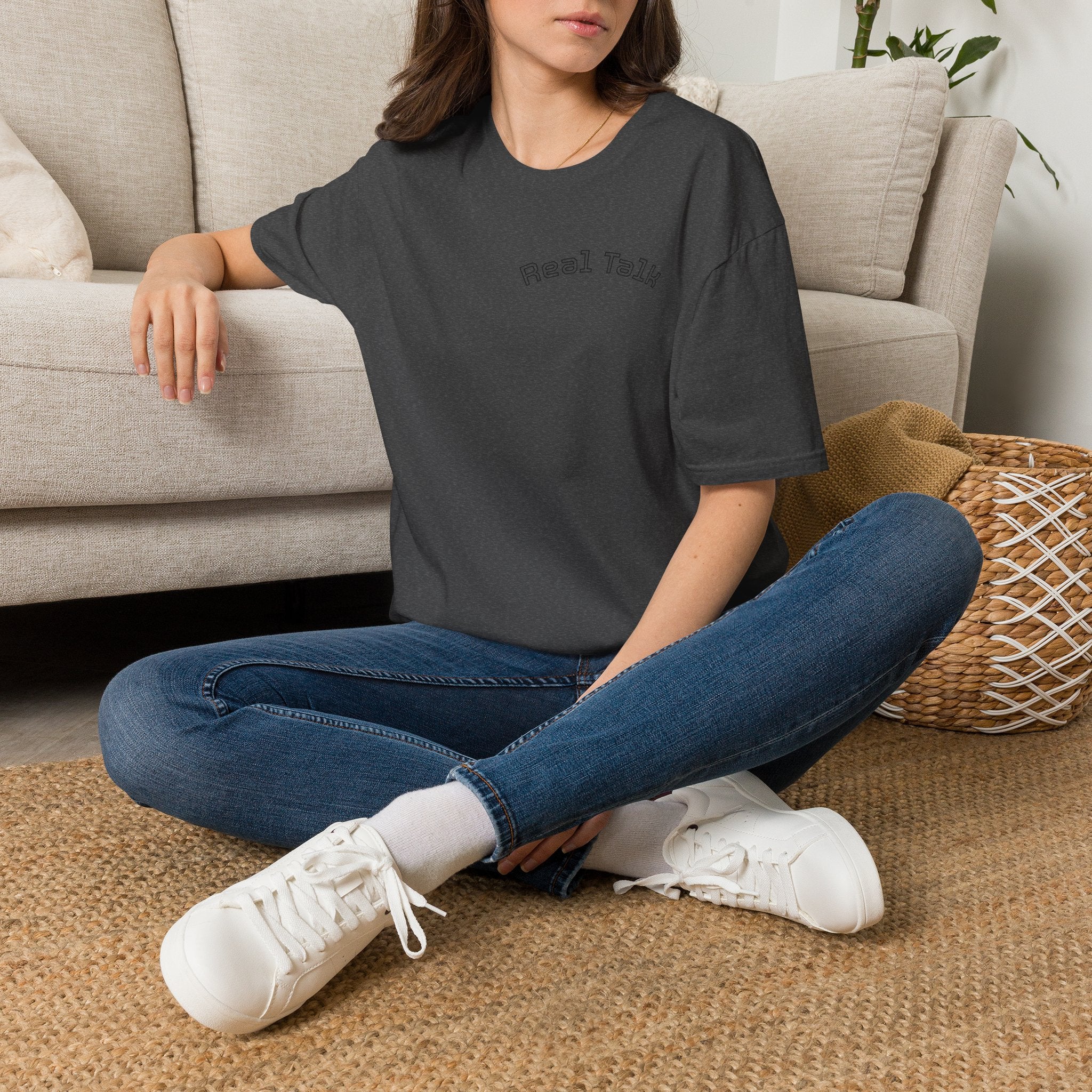 Real Talk Tee — Minimalist Chest Script T-Shirt