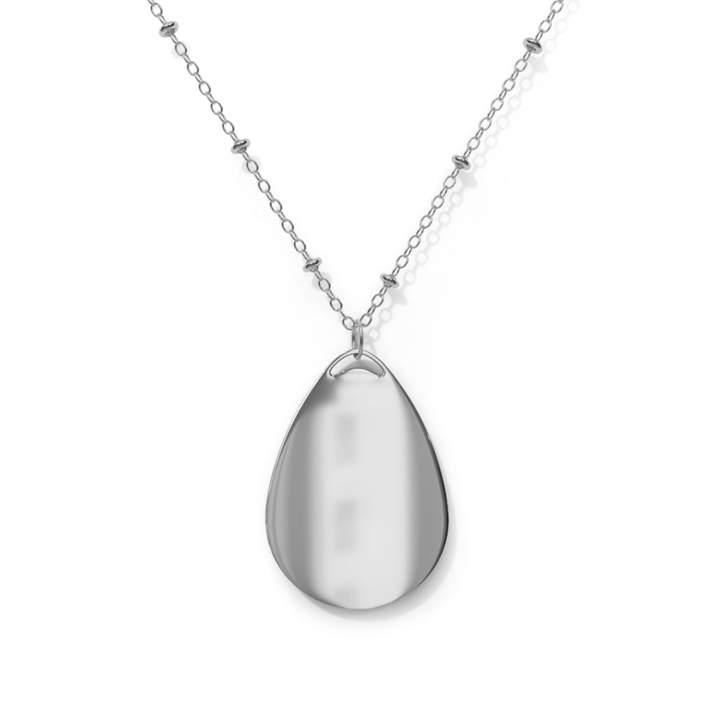 Oval Teardrop Necklace — "Real Talk, God's Got Me" Inspirational Pendant