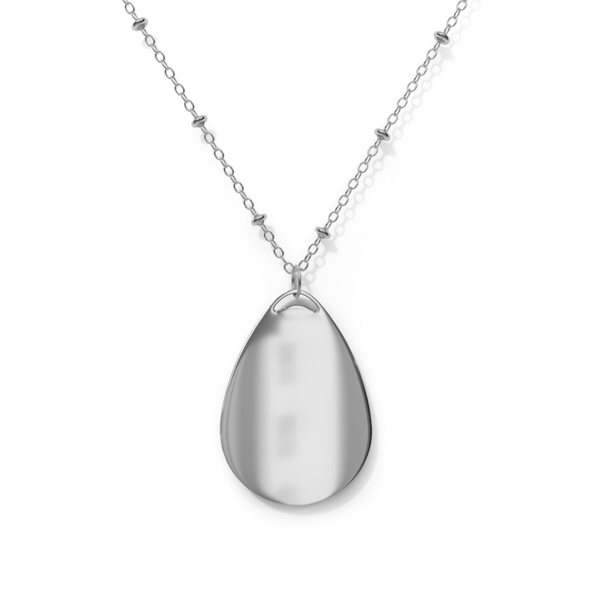 Oval Teardrop Necklace — "Real Talk, God's Got Me" Inspirational Pendant