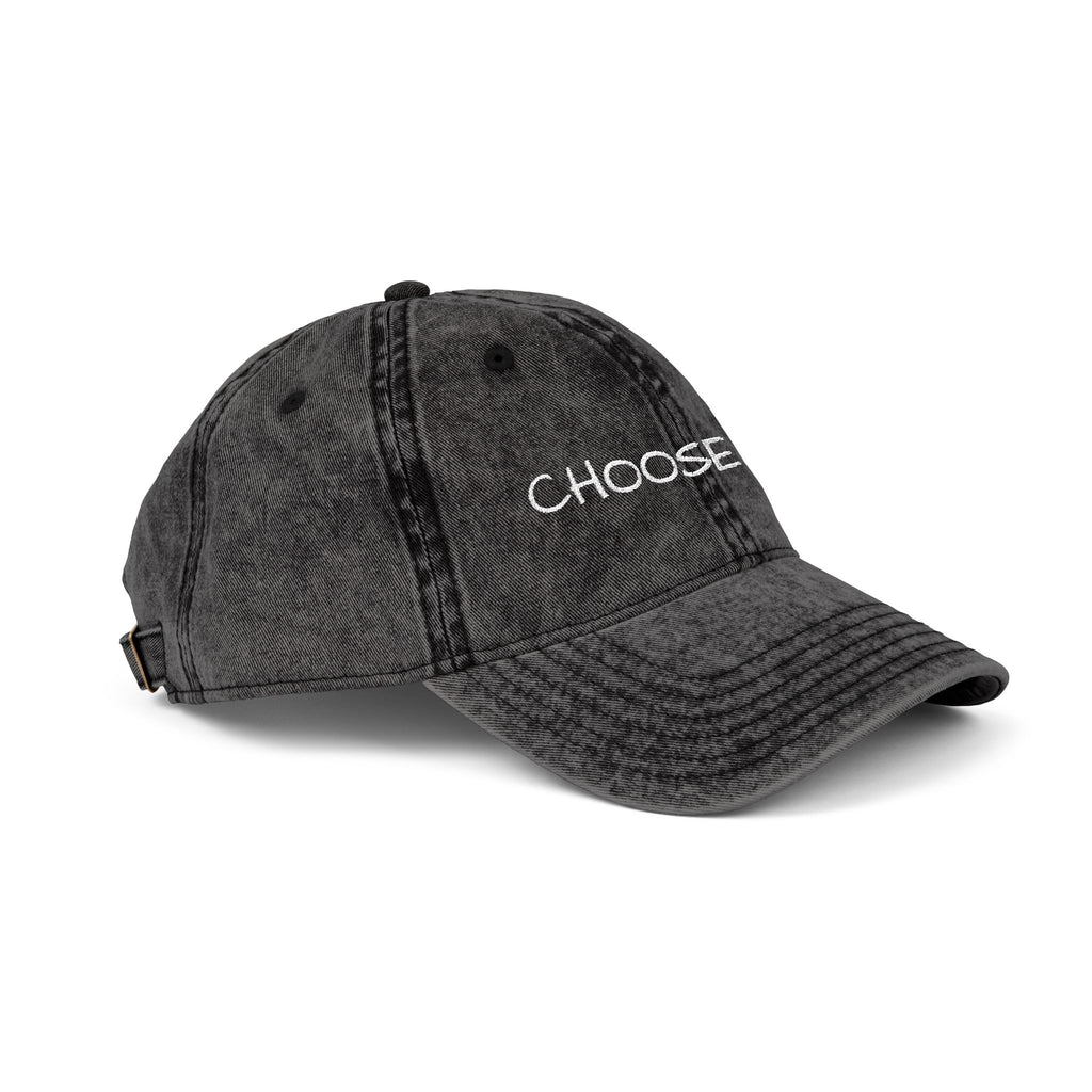 "Choose You" Embroidered Vintage Cap — Distressed Red Baseball Hat for Self-Love & Everyday Wear