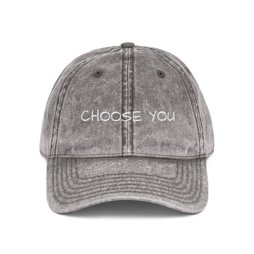 "Choose You" Embroidered Vintage Cap — Distressed Red Baseball Hat for Self-Love & Everyday Wear