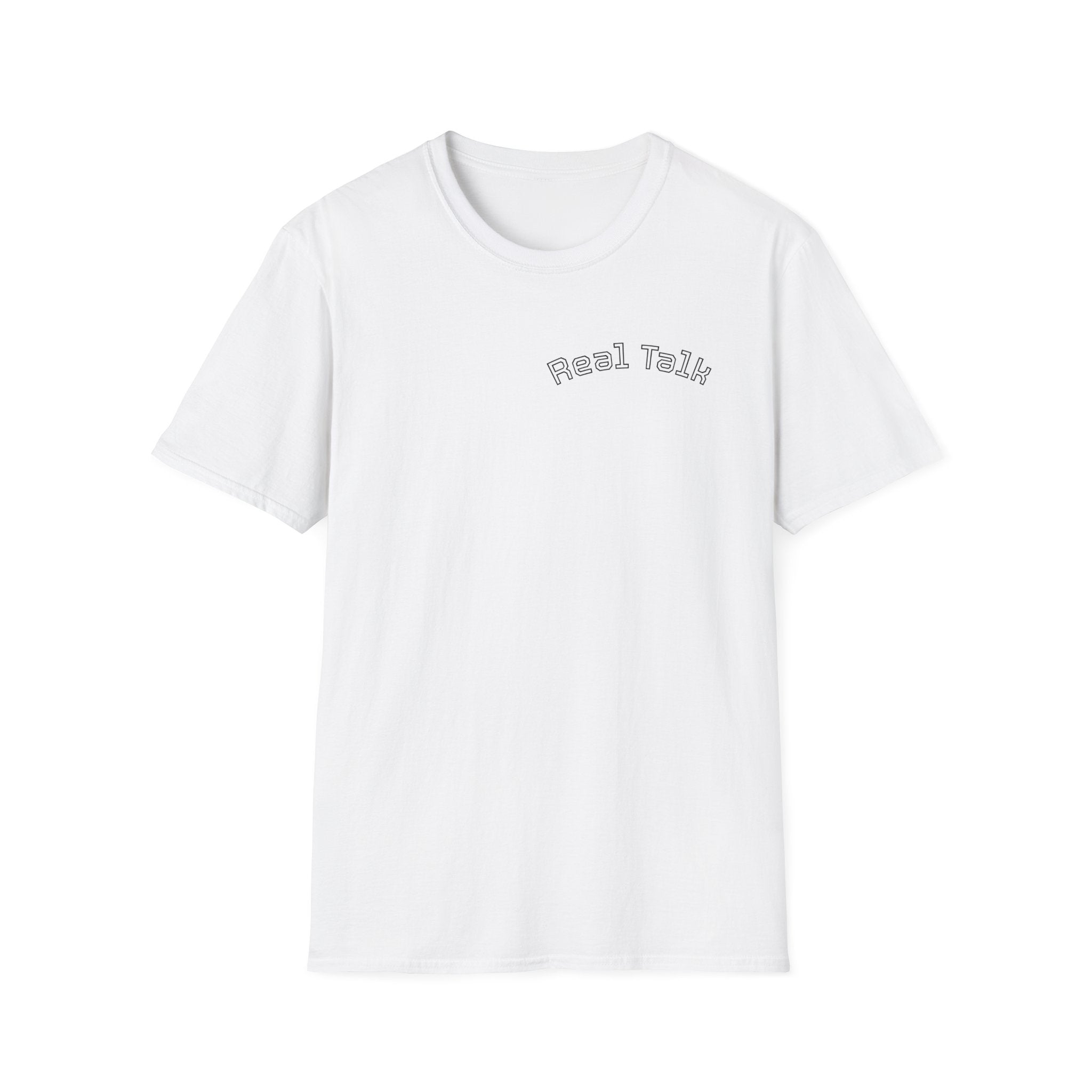 Real Talk Tee — Minimalist Chest Script T-Shirt