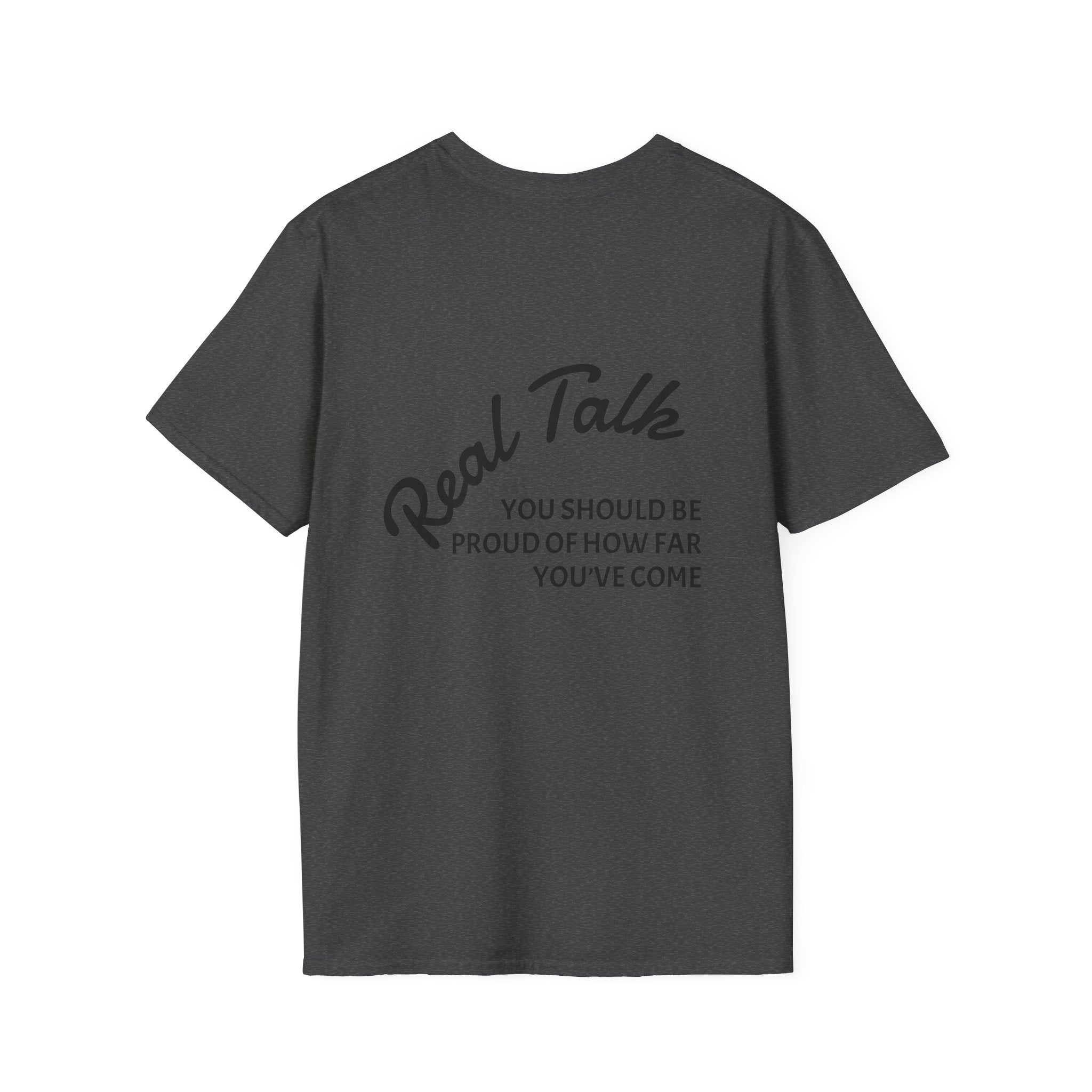 Real Talk Tee — Minimalist Chest Script T-Shirt