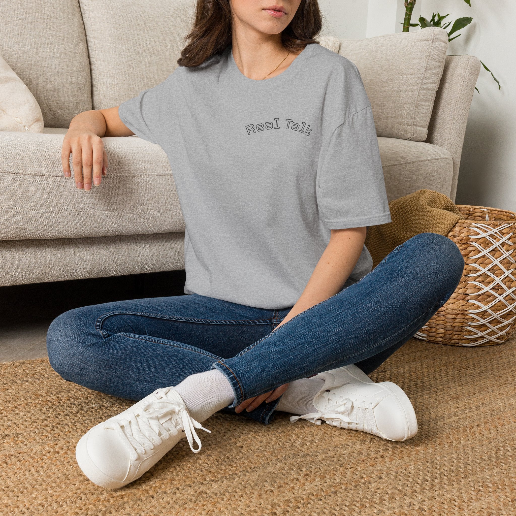 Real Talk Tee — Minimalist Chest Script T-Shirt