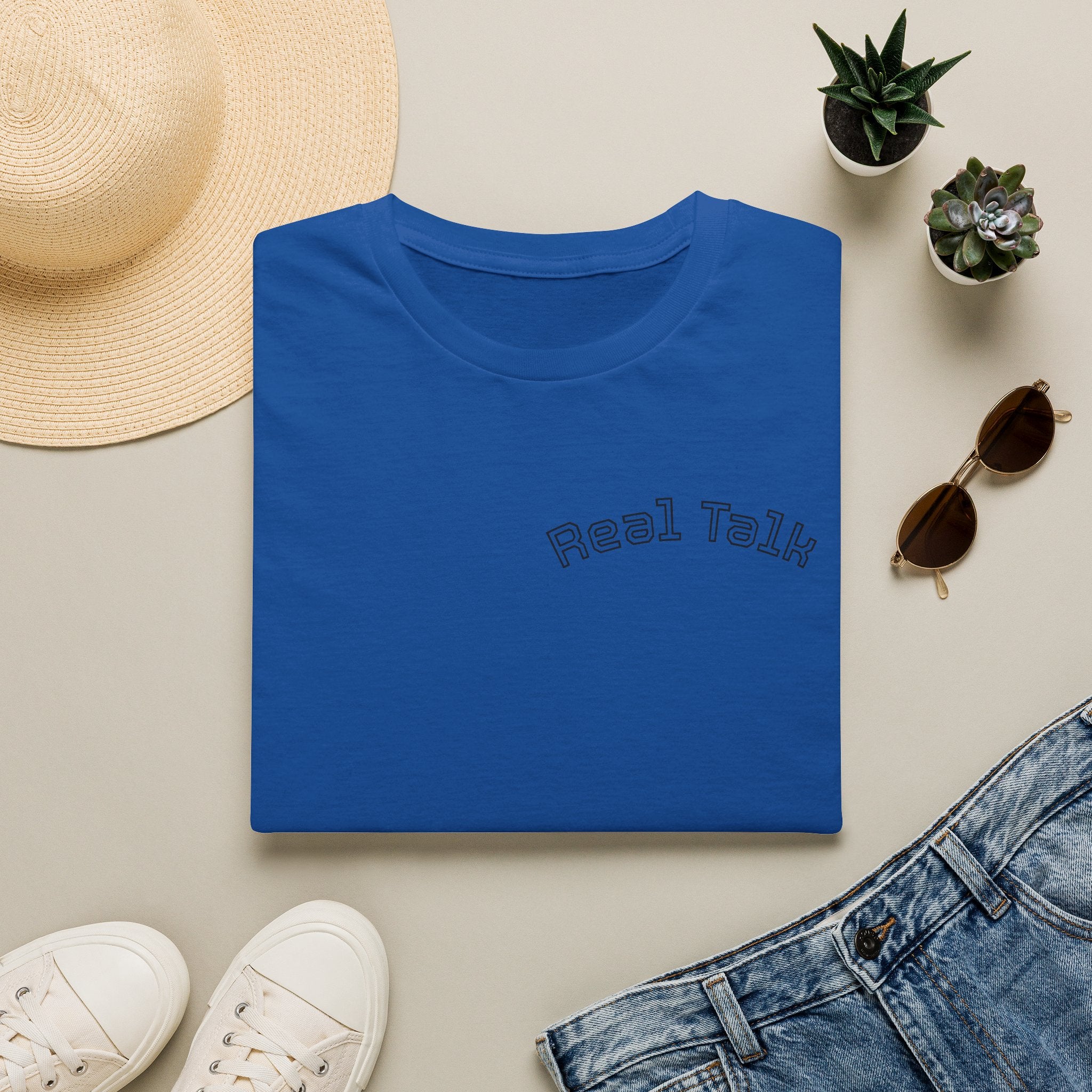 Real Talk Tee — Minimalist Chest Script T-Shirt