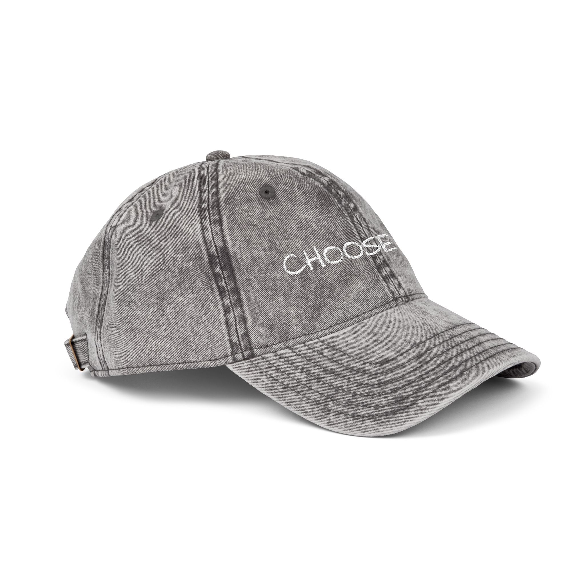 "Choose You" Embroidered Vintage Cap — Distressed Red Baseball Hat for Self-Love & Everyday Wear