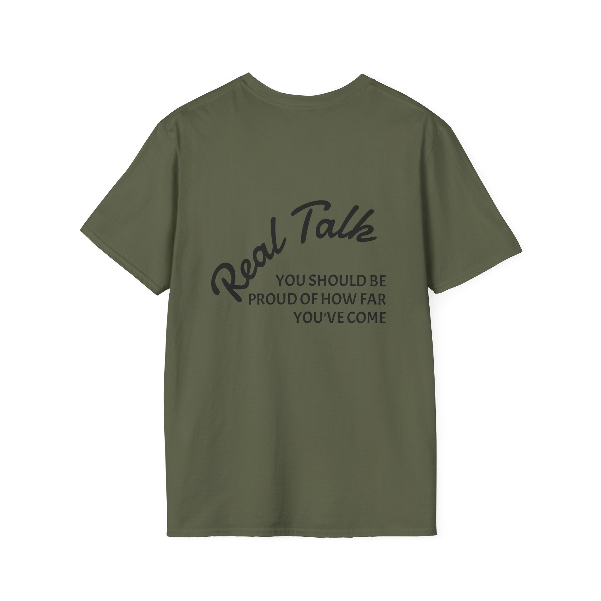 Real Talk Tee — Minimalist Chest Script T-Shirt