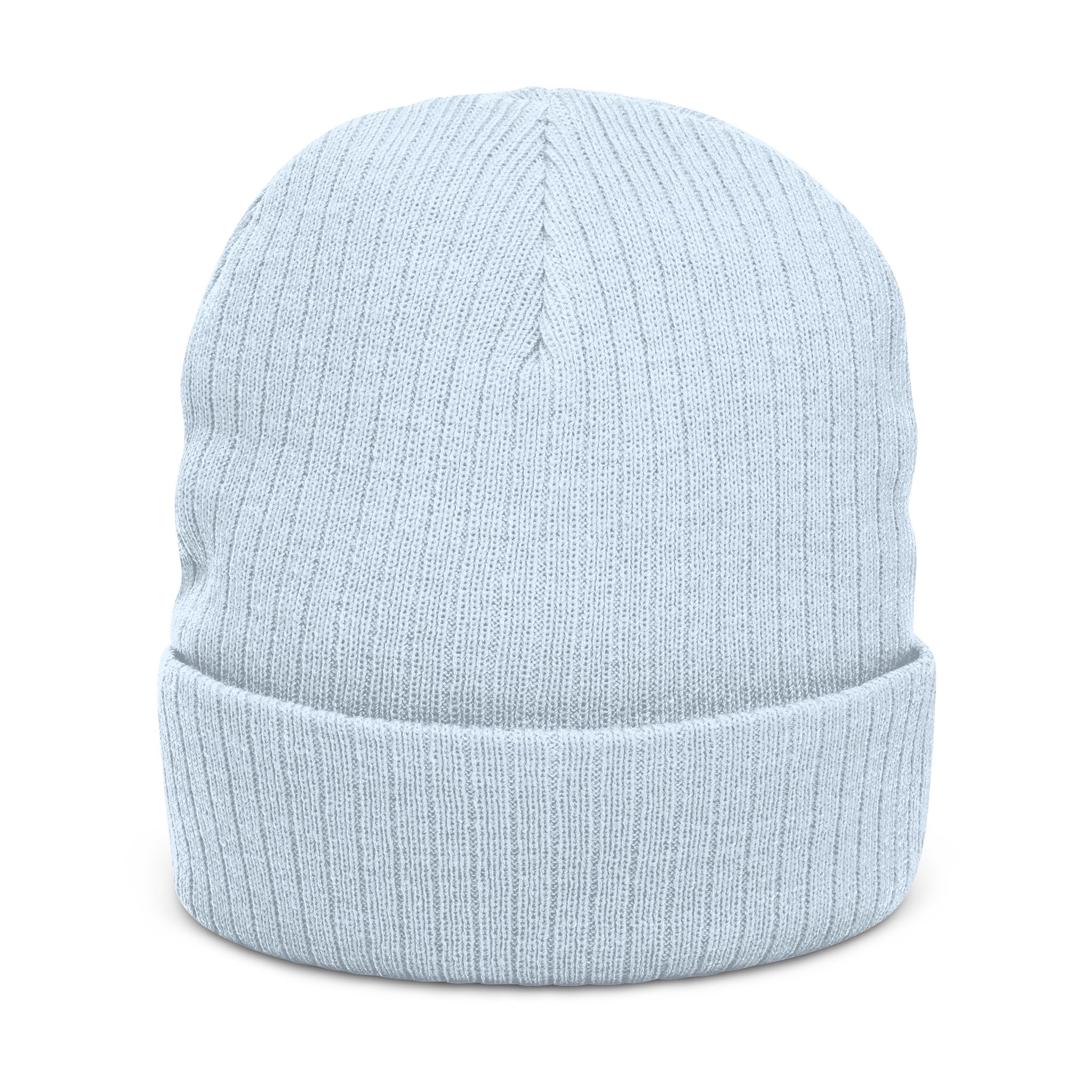 Embroidery Beanie — "Real Tak Own Your Story" Ribbed Knit Winter Hat