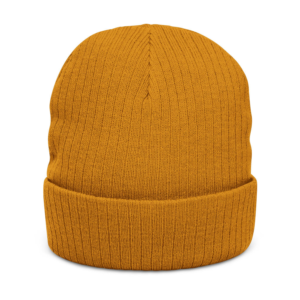 Embroidery Beanie — "Real Tak Own Your Story" Ribbed Knit Winter Hat