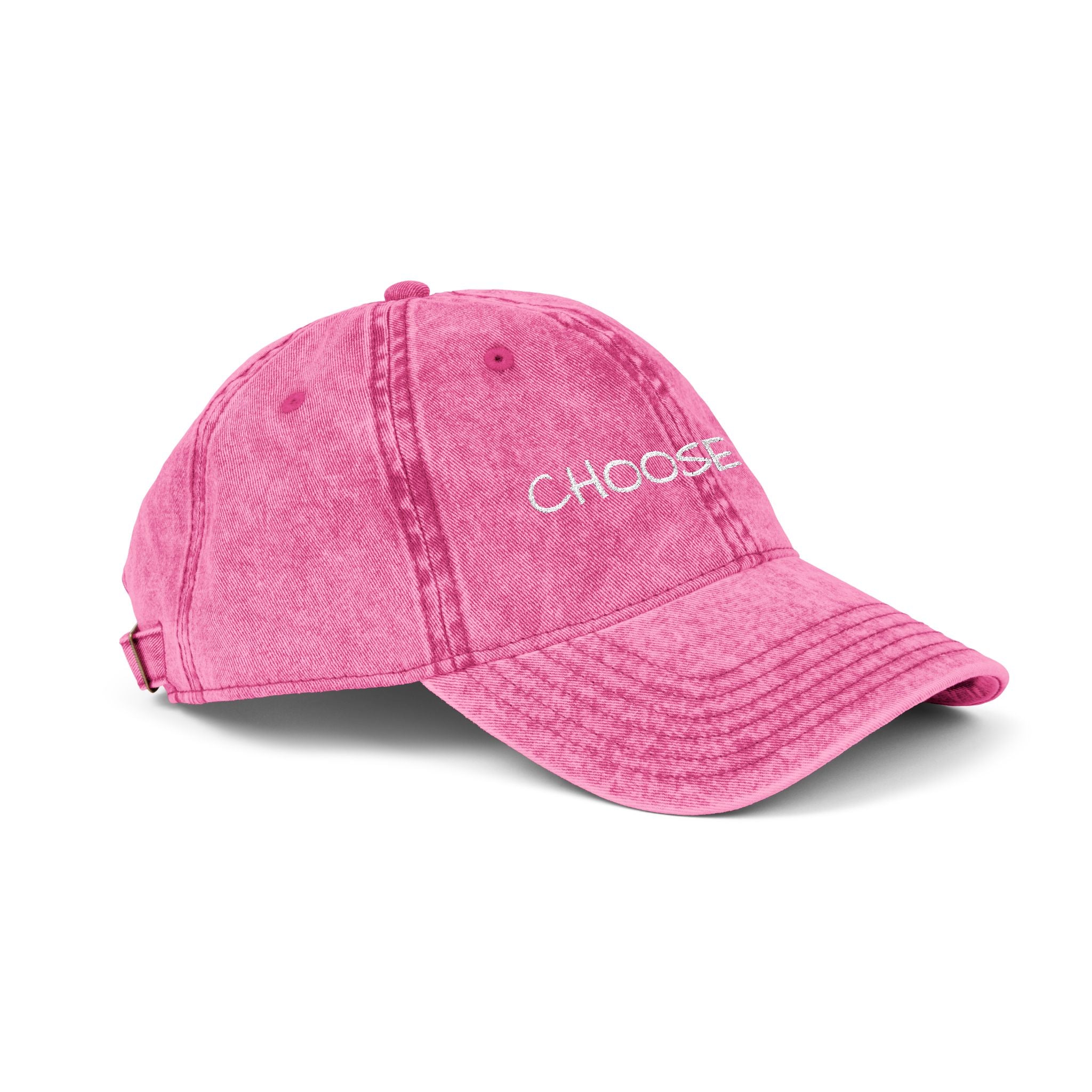 "Choose You" Embroidered Vintage Cap — Distressed Red Baseball Hat for Self-Love & Everyday Wear