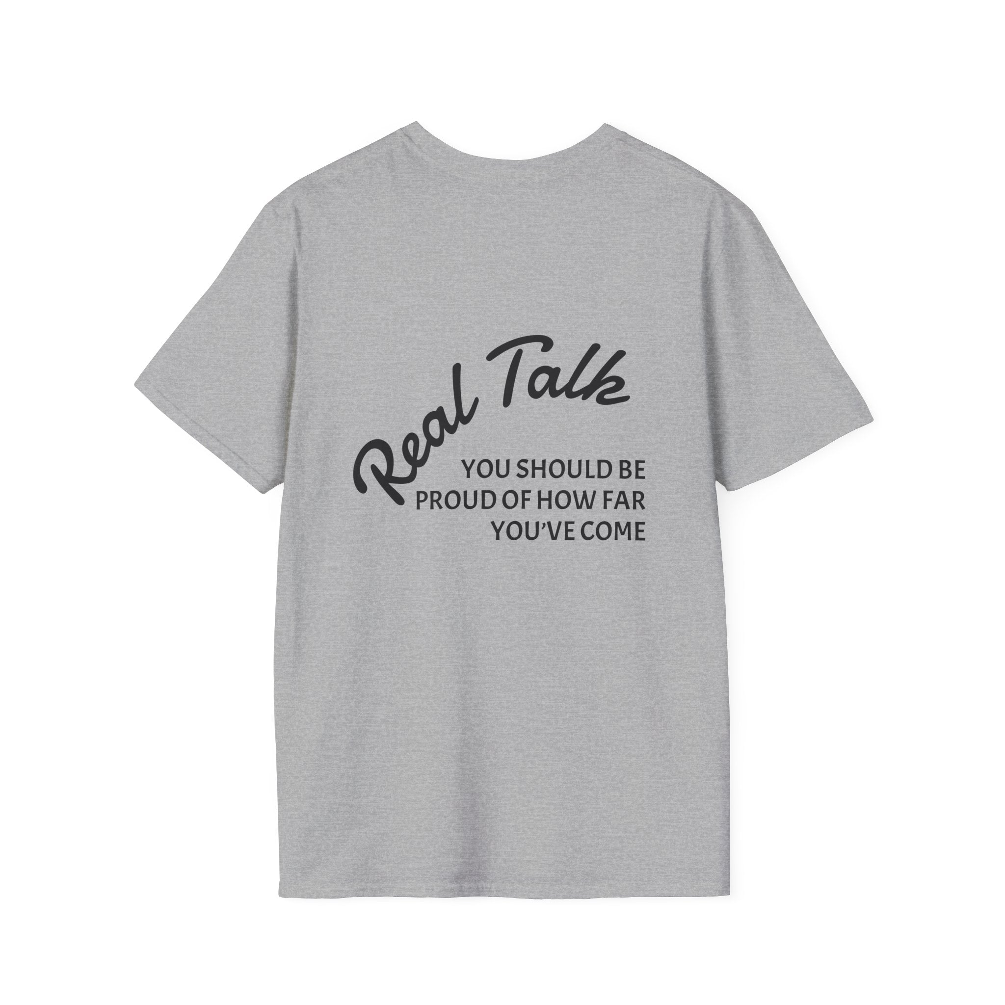 Real Talk Tee — Minimalist Chest Script T-Shirt
