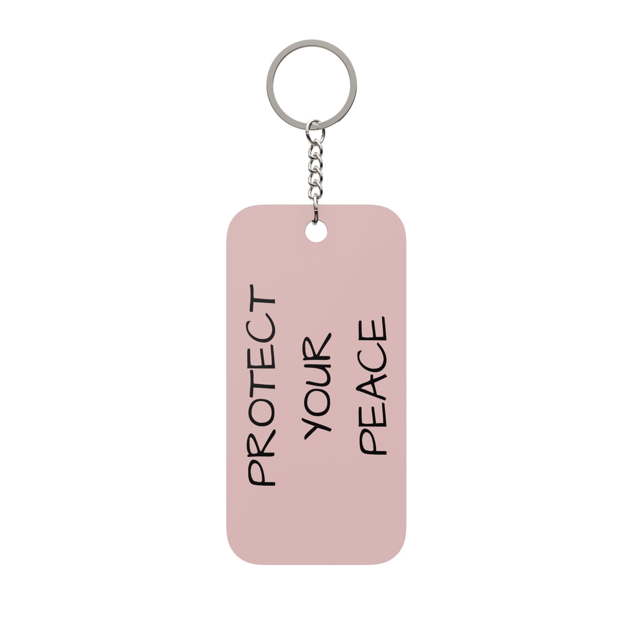 Protect Your Peace Keychain Charm — Double-Sided “Real Talk” Inspirational Keyring