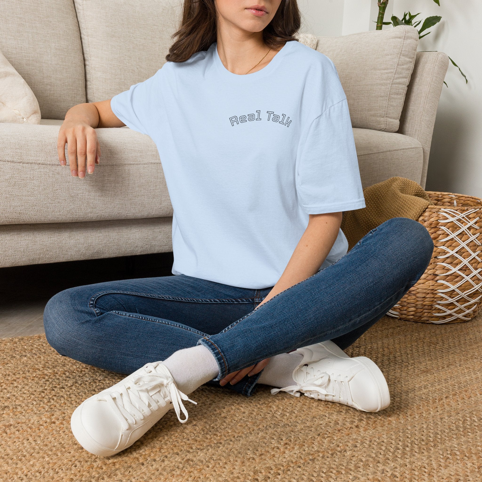 Real Talk Tee — Minimalist Chest Script T-Shirt