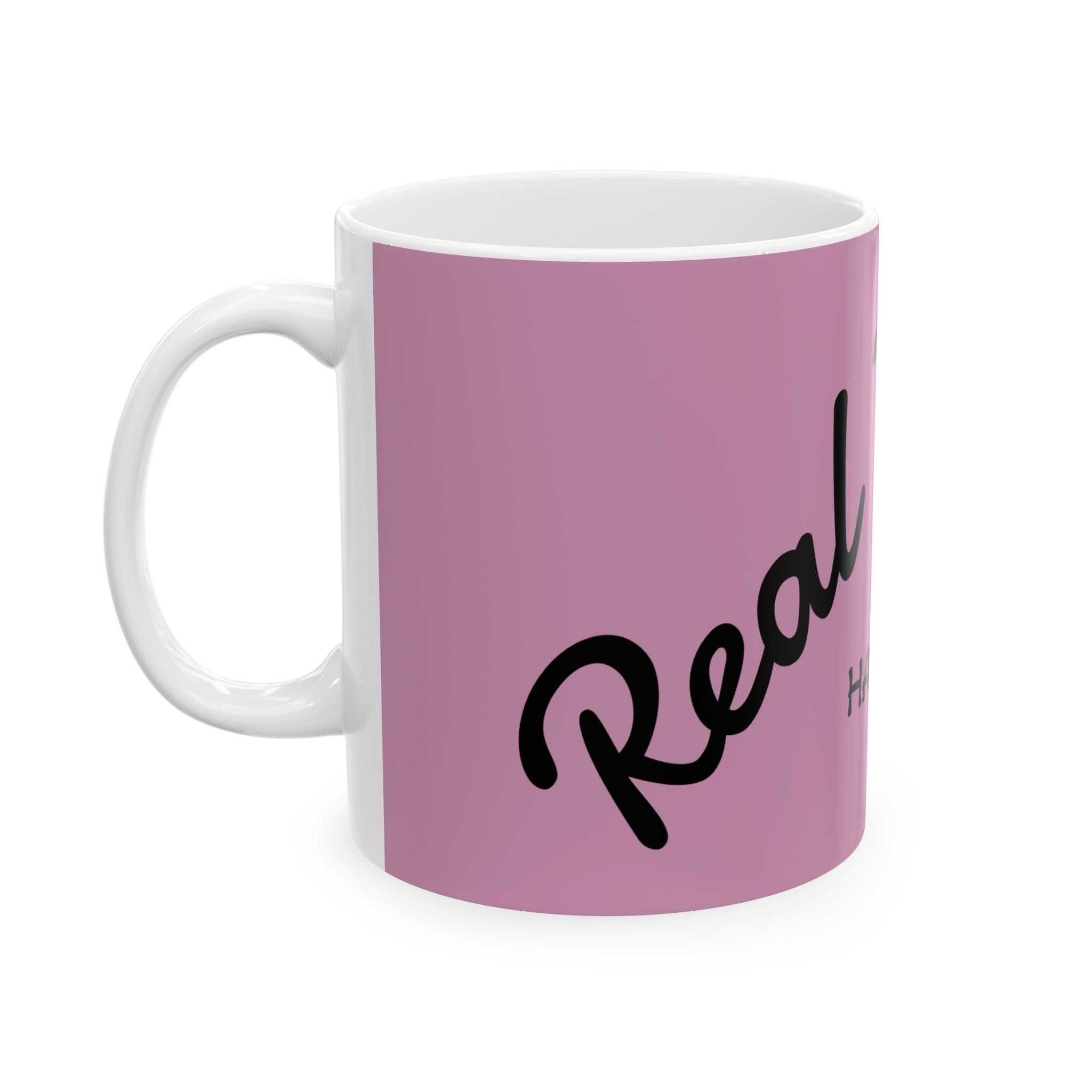 Motivational Ceramic Mug - "Real Talk: I Can Do Hard Things" Pink Coffee Cup