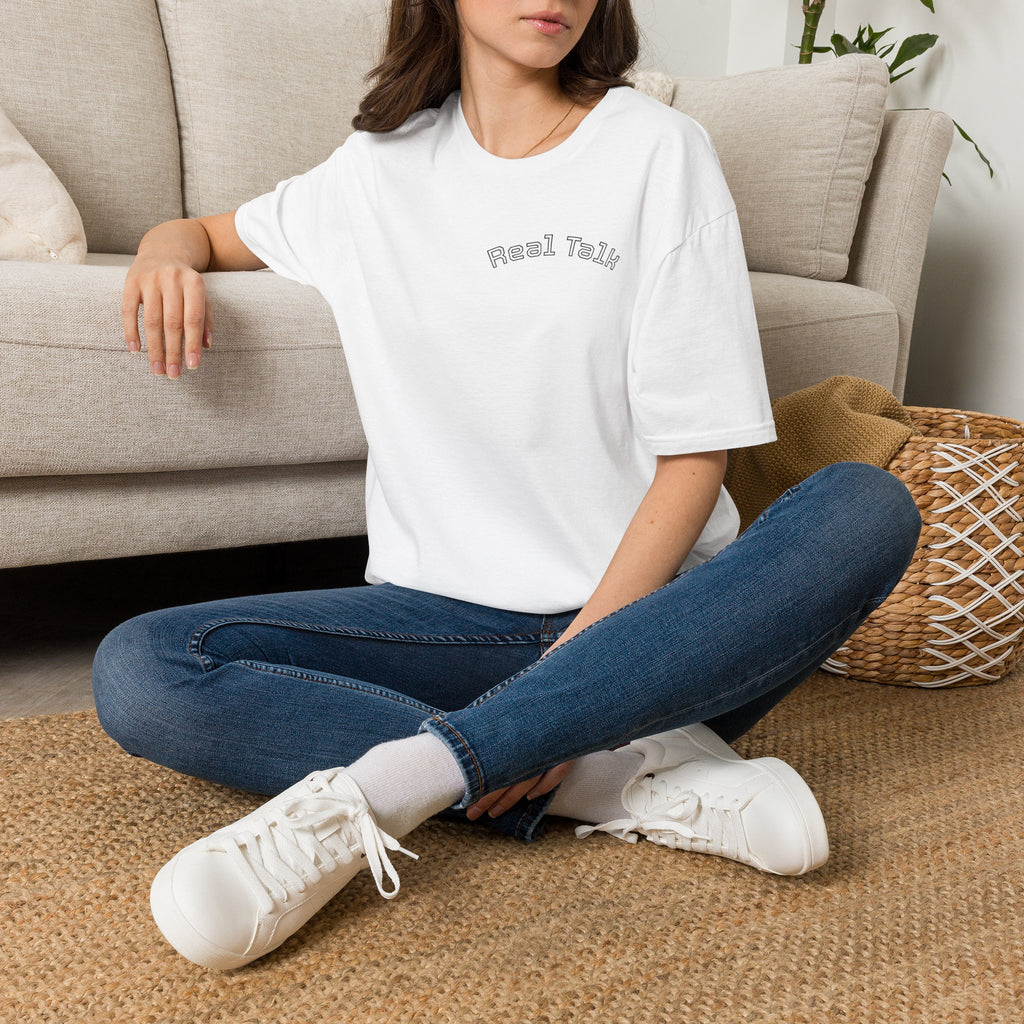 Real Talk Tee — Minimalist Chest Script T-Shirt
