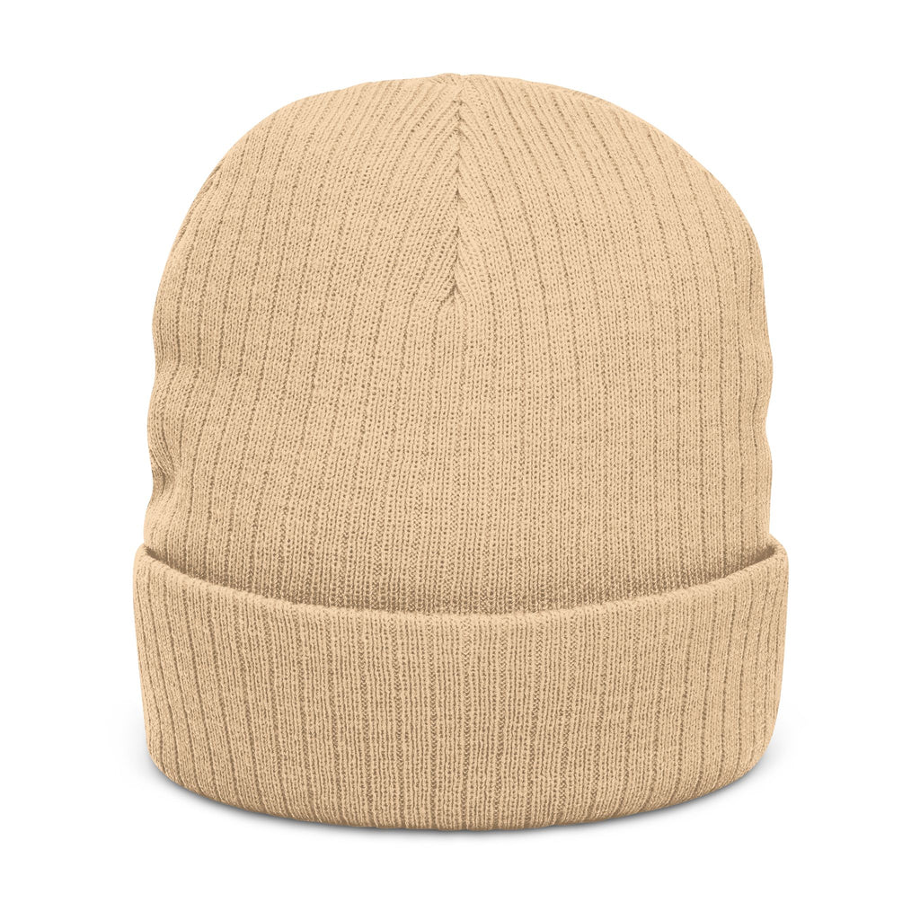 Embroidery Beanie — "Real Tak Own Your Story" Ribbed Knit Winter Hat