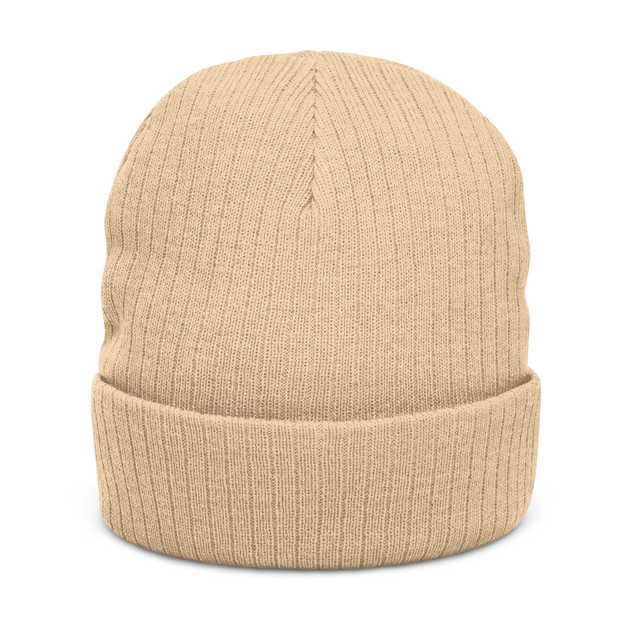 Embroidery Beanie — "Real Tak Own Your Story" Ribbed Knit Winter Hat