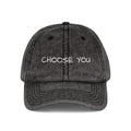 "Choose You" Embroidered Vintage Cap — Distressed Red Baseball Hat for Self-Love & Everyday Wear