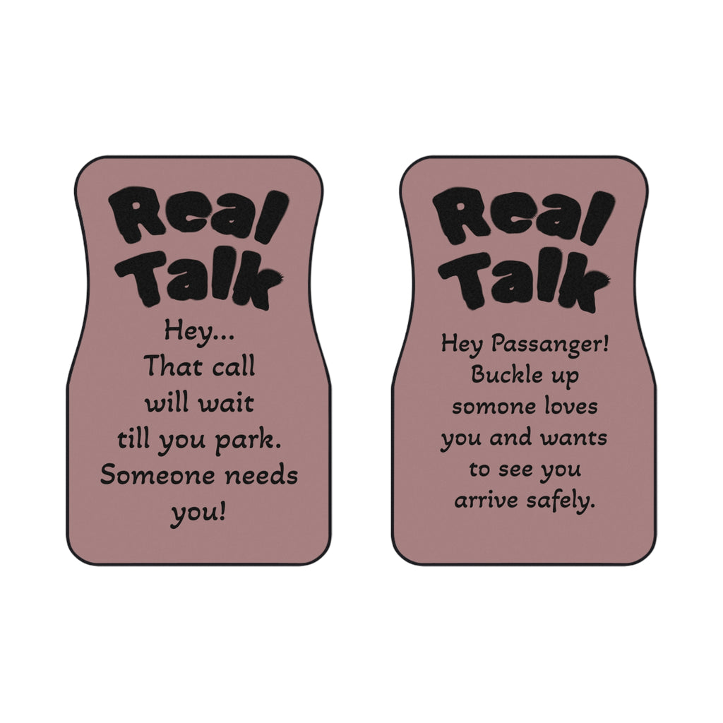 Real Talk Car Mats — Front Seat Safety Reminder Floor Mats (2-Pack)