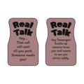 Real Talk Car Mats — Front Seat Safety Reminder Floor Mats (2-Pack)